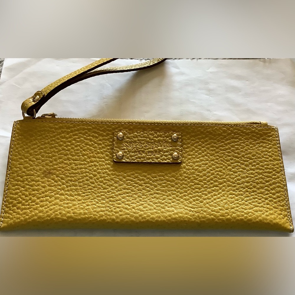Yellow Textured Kate Spade Wristlet